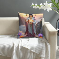 Housse de coussin de déesse de lotus zen - Okomall