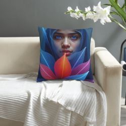 غطاء وسادة بصورة امرأة بأسلوب "ريش الأحلام" - Okomall