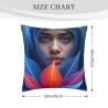 Housse de coussin portrait féminin plumes de rêve - Okomall