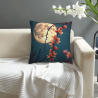 Housse de coussin en peluche à motif de fleurs de cerisier - Okomall