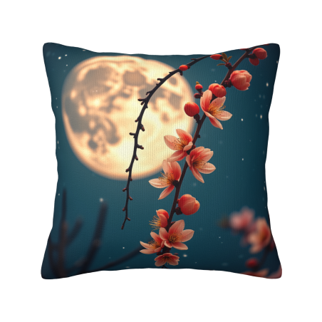 櫻花盛開雙面毛絨抱枕套 - Okomall