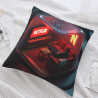 Coussin en peluche vintage avec motif «Homme en méditation» - Okomall
