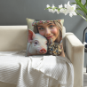 Copri-cuscino in peluche Ragazza con fiori da sogno - Okomall