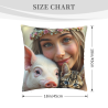 Housse de coussin en peluche Fille aux fleurs de rêve - Okomall