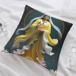 禪意蓮花女神毛絨抱枕套 - Okomall