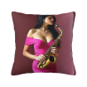 Housse de coussin en peluche à motif de femme tendance - Okomall