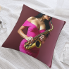 Housse de coussin en peluche à motif de femme tendance - Okomall