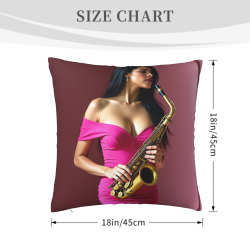 Housse de coussin en peluche à motif de femme tendance - Okomall