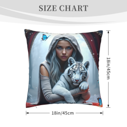 Мягкая подушка-чехол с изображением Dreamy Girl - 18x18 дюймов | OKOMALL