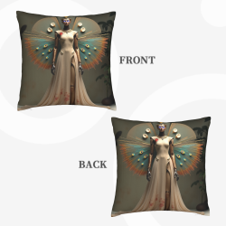 Funda de Almohada de Peluche de Doble Cara - Retrato Elegante de Mujer | okomall