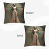 Housse de Coussin en Peluche Double Face - Portrait Élégant de Femme | okomall