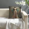 Housse de Coussin en Peluche Double Face - Portrait Élégant de Femme | okomall
