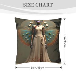 Housse de Coussin en Peluche Double Face - Portrait Élégant de Femme | okomall