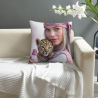 Okomall غطاء وسادة فروي جميل ذو صورة شخصية - 18 × 18 بوصة