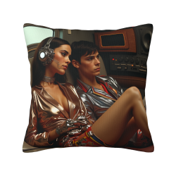 Housse de coussin en peluche artistique abstraite de personnages - Okomall