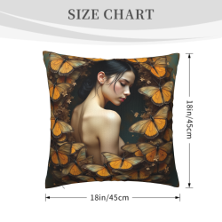 Federa cuscino in peluche con ritratto femminile - Okomall