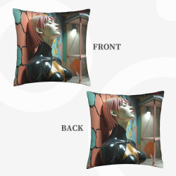 Housse de coussin en peluche style futuriste pour fille - Okomall
