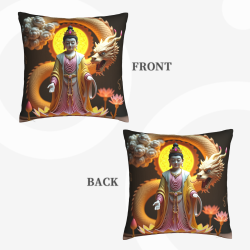 Avalokiteshvara Plüschkissenbezug - 45x45 cm | OKOMALL