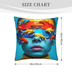 Abstract Face Pattern Plush Pillow Cover - Okomall