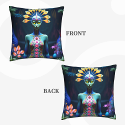 Housse de Coussin en Peluche Motif Fée de la Forêt Enchantée - Okomall
