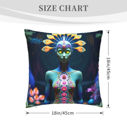 Housse de Coussin en Peluche Motif Fée de la Forêt Enchantée - Okomall