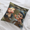 Funda de Almohada de Peluche de Niña de Dibujos Animados Adorable - Okomall
