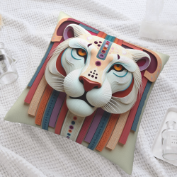 Geometric Pattern Plush Pillow Cover - Okomall
