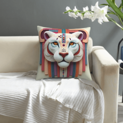 Geometric Pattern Plush Pillow Cover - Okomall