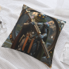 Funda de cojín de felpa con emblema de caballero medieval - Okomall