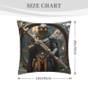 Housse de coussin en peluche avec écusson de chevalier médiéval - Okomall