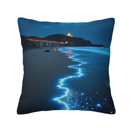 星夜海景毛絨抱枕套 - Okomall