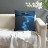 Funda de cojín de felpa con diseño de noche estrellada y paisaje marino - Okomall
