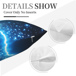 Starry Night Ocean View Plush Pillow Cover - Okomall