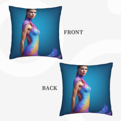 Gradient Rainbow Plush Pillow Cover - Okomall