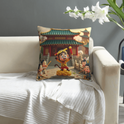 Cute Monkey Theme Plush Pillow Cover - OKOMALL