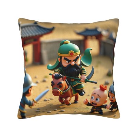 Housse de coussin Samouraï - Motif de guerrier imprimé recto verso | OKOMALL