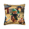 Housse de coussin Samouraï - Motif de guerrier imprimé recto verso | OKOMALL