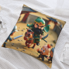 Samurai Pillow Cover - Exquisite Warrior Pattern Double-Sided Print | OKOMALL