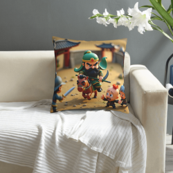 Housse de coussin Samouraï - Motif de guerrier imprimé recto verso | OKOMALL