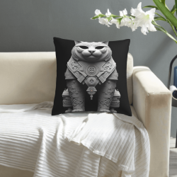 Plüsch-Kissenbezug mit ägyptischen Gottheiten-Motiven - Okomall