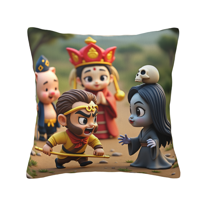Monkey King Theme Plush Pillow Cover - Okomall