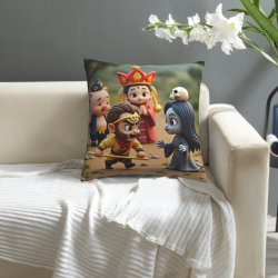 Monkey King Theme Plush Pillow Cover - Okomall