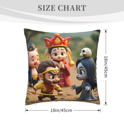 Monkey King Theme Plush Pillow Cover - Okomall