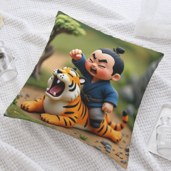 Housse de coussin Kung Fu Boy - 18x18 pouces | Okomall