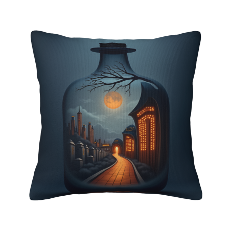 Copri Cuscino in Peluche con Paesaggio Notturno Urbano - OkOmall