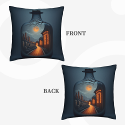 Housse de Coussin en Peluche Scène Nocturne Urbaine - OkOmall