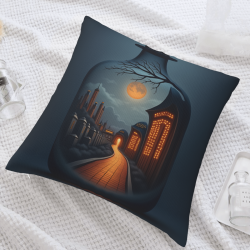 Housse de Coussin en Peluche Scène Nocturne Urbaine - OkOmall