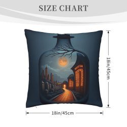 Housse de Coussin en Peluche Scène Nocturne Urbaine - OkOmall