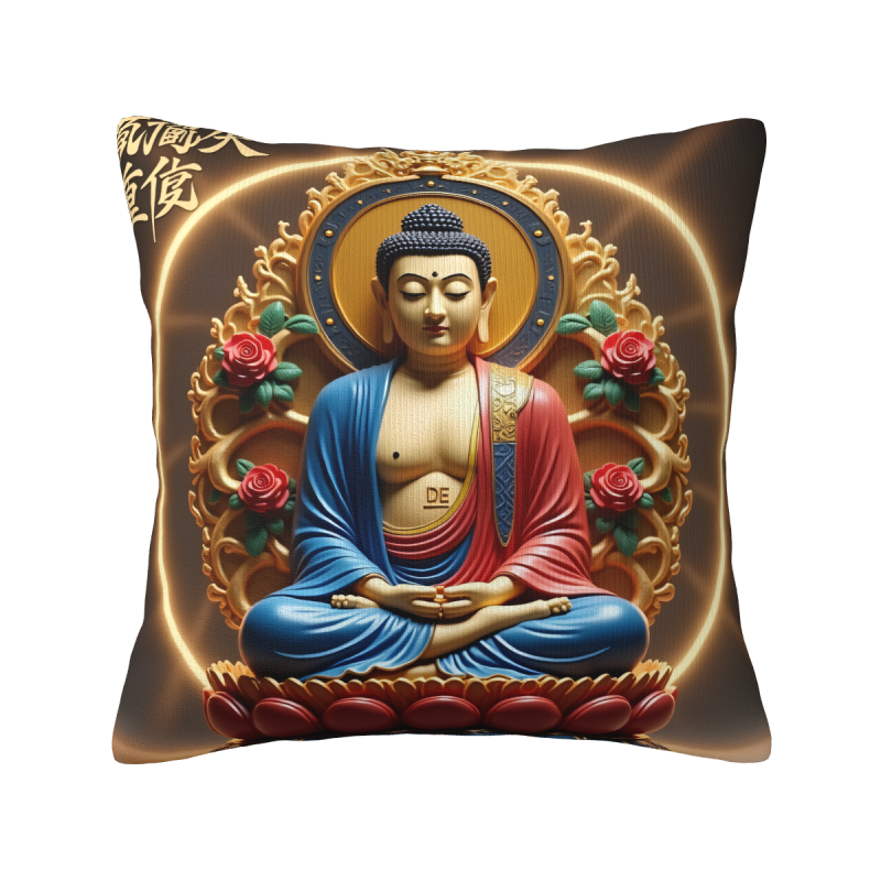 Zen Lotusblumen Plüsch-Kissenbezug - Okomall