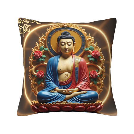 Zen Lotus Plush Pillow Cover - Okomall